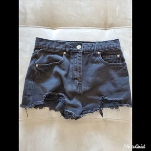Forever 21 Black Distressed Shorts